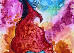 Intrigued.RedDressWomanFASO