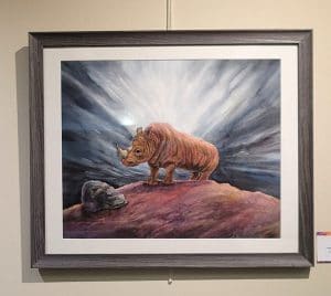 Endangered Rhino, Watercolor